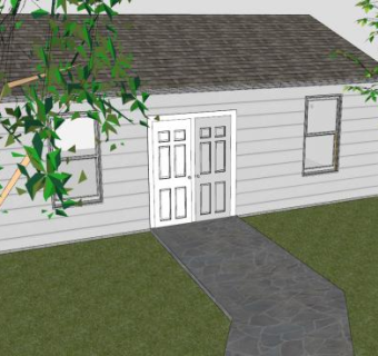 大型后院公用建筑SU模型下载_sketchup草图大师SKP模型