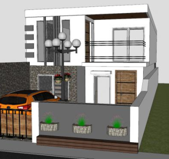 中小型住宅建筑外观SU模型下载_sketchup草图大师SKP模型