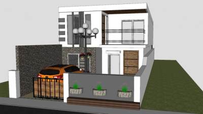 中小型住宅建筑外观SU模型下载_sketchup草图大师SKP模型