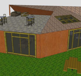 度假屋别墅外观SU模型下载_sketchup草图大师SKP模型