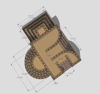 假山楼梯建筑SU模型下载_sketchup草图大师SKP模型