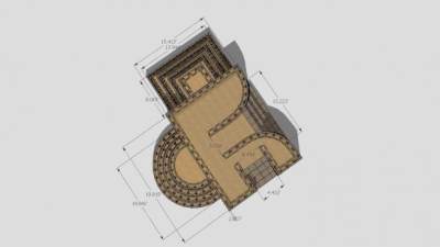 假山楼梯建筑SU模型下载_sketchup草图大师SKP模型