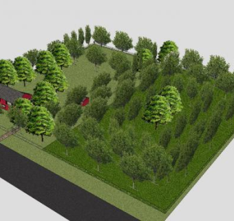 绿色植物建筑外观SU模型下载_sketchup草图大师SKP模型