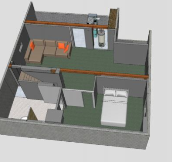 二居室家居装修布局SU模型下载_sketchup草图大师SKP模型