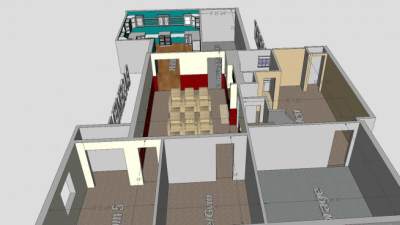 地下室室内装修SU模型下载_sketchup草图大师SKP模型