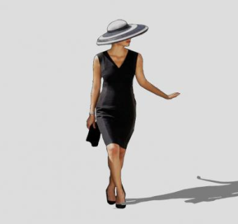 时尚的女士SU模型下载_sketchup草图大师SKP模型