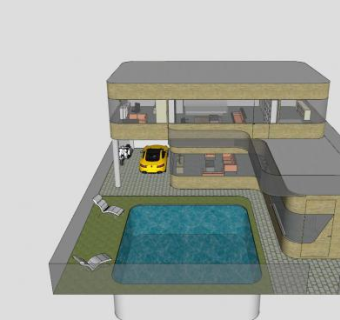 现代住宅室内装修SU模型下载_sketchup草图大师SKP模型
