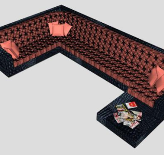 现代转角沙发SU模型下载_sketchup草图大师SKP模型