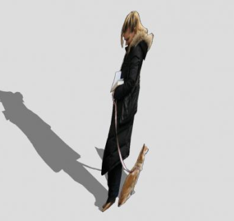 欧美女人和狗SU模型下载_sketchup草图大师SKP模型