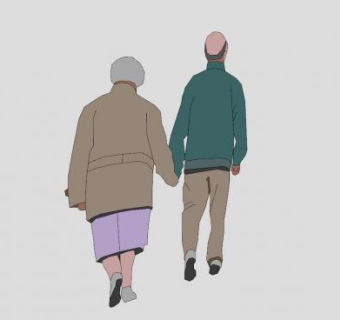 一对老夫妇SU模型下载_sketchup草图大师SKP模型
