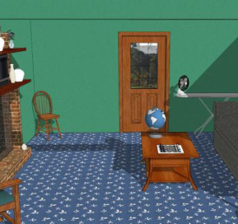 宜家风格简易客厅SU模型下载_sketchup草图大师SKP模型