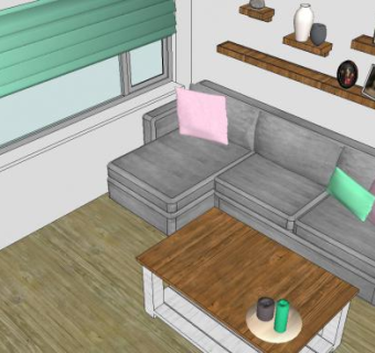 浪漫小客厅SU模型下载_sketchup草图大师SKP模型