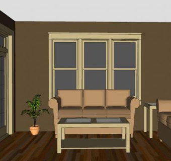 东南亚风格客厅SU模型下载_sketchup草图大师SKP模型