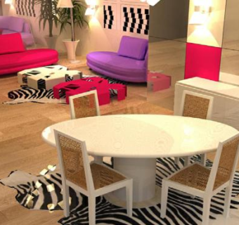 现代中式风格客厅SU模型下载_sketchup草图大师SKP模型