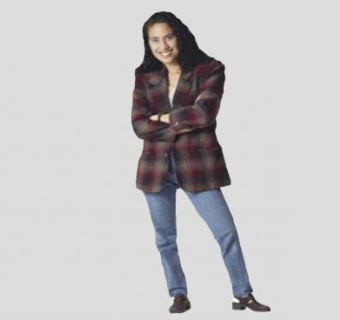 休闲装黑发女人SU模型下载_sketchup草图大师SKP模型