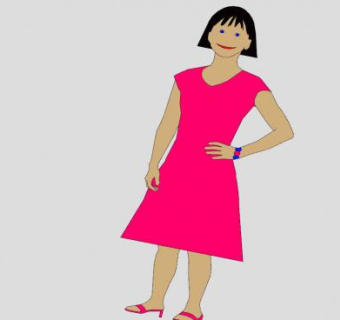 叉腰女人SU模型下载_sketchup草图大师SKP模型