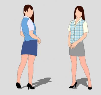 女性销售员SU模型下载_sketchup草图大师SKP模型