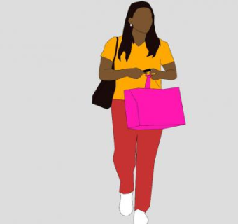 女人拿着包SU模型下载_sketchup草图大师SKP模型