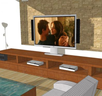 现代中式风格客厅设计SU模型下载_sketchup草图大师SKP模型