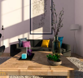 田园乡村客厅装饰SU模型下载_sketchup草图大师SKP模型