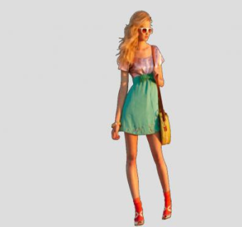 欧美气质美女SU模型下载_sketchup草图大师SKP模型