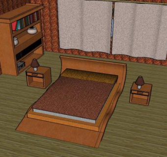 卧室装修SU模型下载_sketchup草图大师SKP模型
