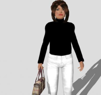 盘发女士SU模型下载_sketchup草图大师SKP模型