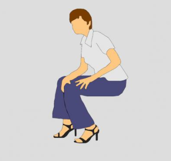 2D女人坐姿SU模型下载_sketchup草图大师SKP模型