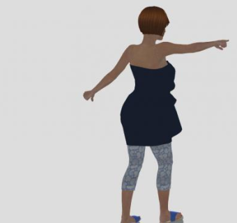 欧美短发女孩SU模型下载_sketchup草图大师SKP模型