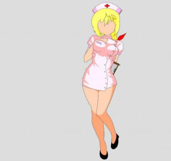 2D护士装女孩SU模型下载_sketchup草图大师SKP模型