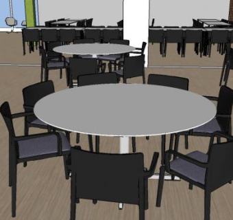 简约风格室内餐厅装修SU模型下载_sketchup草图大师SKP模型