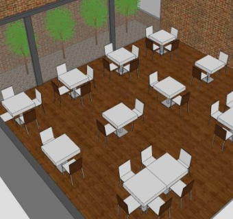 室内餐厅装修场所SU模型下载_sketchup草图大师SKP模型