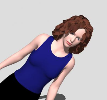 3D卷发女人SU模型下载_sketchup草图大师SKP模型