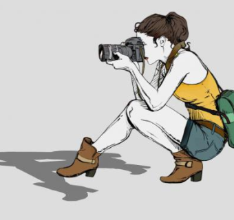 2D女摄影师SU模型下载_sketchup草图大师SKP模型