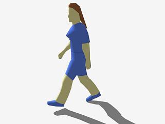 3D女性步行<em>组件SU模型</em>下载_sketchup草图大师SKP模型
