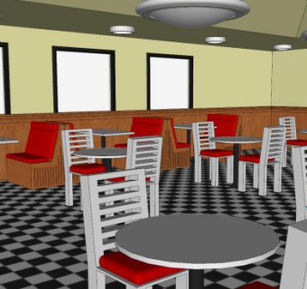 中式家庭式餐厅SU模型下载_sketchup草图大师SKP模型