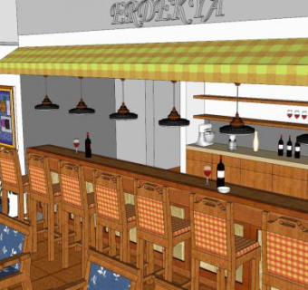 现代中式餐厅SU模型下载_sketchup草图大师SKP模型