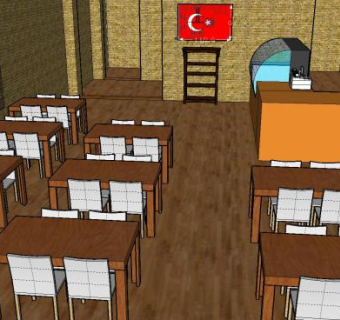 土耳其餐厅装修SU模型下载_sketchup草图大师SKP模型