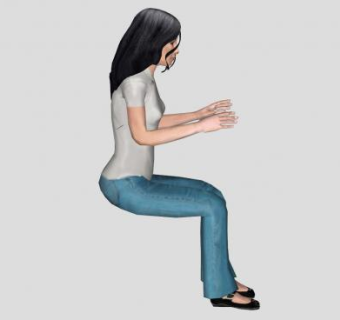 黑发女士SU模型下载_sketchup草图大师SKP模型