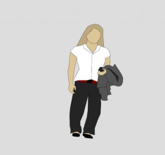 休闲装2D女士SU模型下载_sketchup草图大师SKP模型