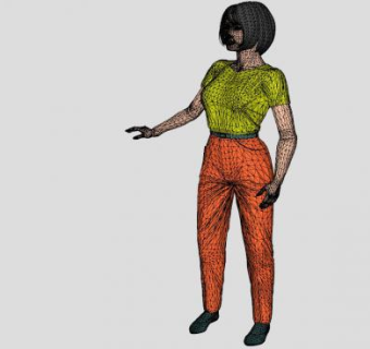 短发3D女士人物SU模型下载_sketchup草图大师SKP模型