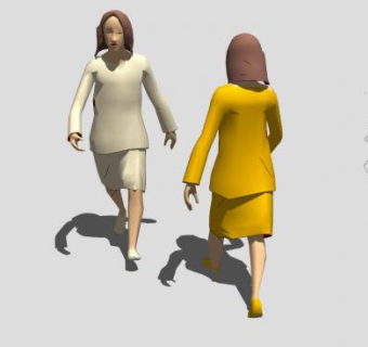 行走的女人SU模型下载_sketchup草图大师SKP模型