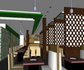 中式简易餐厅SU模型下载_sketchup草图大师SKP模型