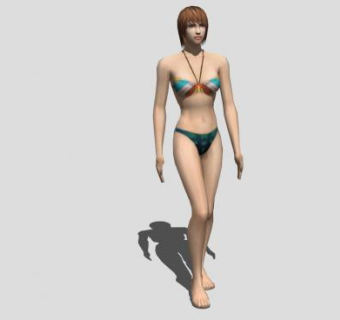 行走的比基尼女孩SU模型下载_sketchup草图大师SKP模型