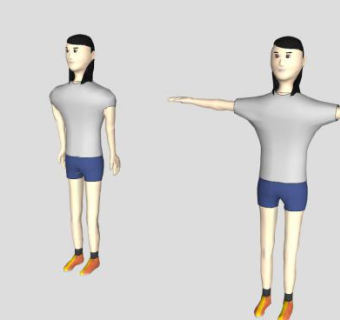 夏装女孩SU模型下载_sketchup草图大师SKP模型