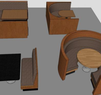 餐厅桌椅组合SU模型下载_sketchup草图大师SKP模型