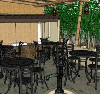 印度餐厅装修SU模型下载_sketchup草图大师SKP模型