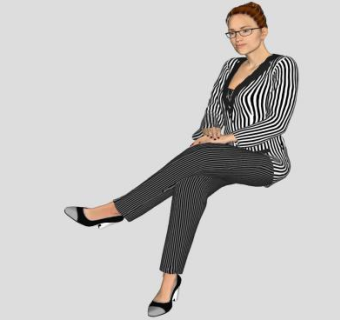 商务女士SU模型下载_sketchup草图大师SKP模型