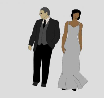 出席舞会的夫妇SU模型下载_sketchup草图大师SKP模型