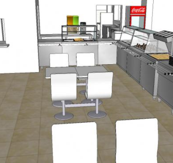 现代白色家庭式餐厅SU模型下载_sketchup草图大师SKP模型